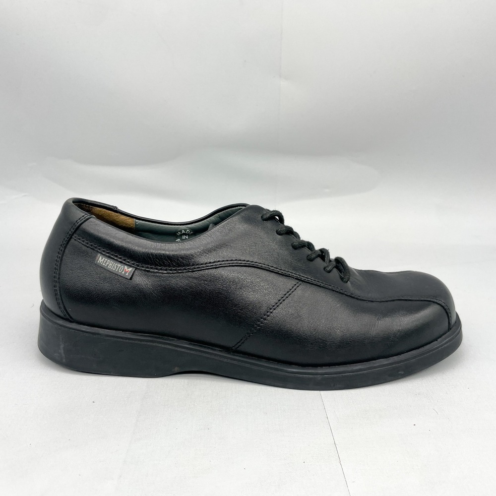 Mephisto Mens 7.5 Oxfords Black Leather Lace Up Walking Shoes Comfort Casual